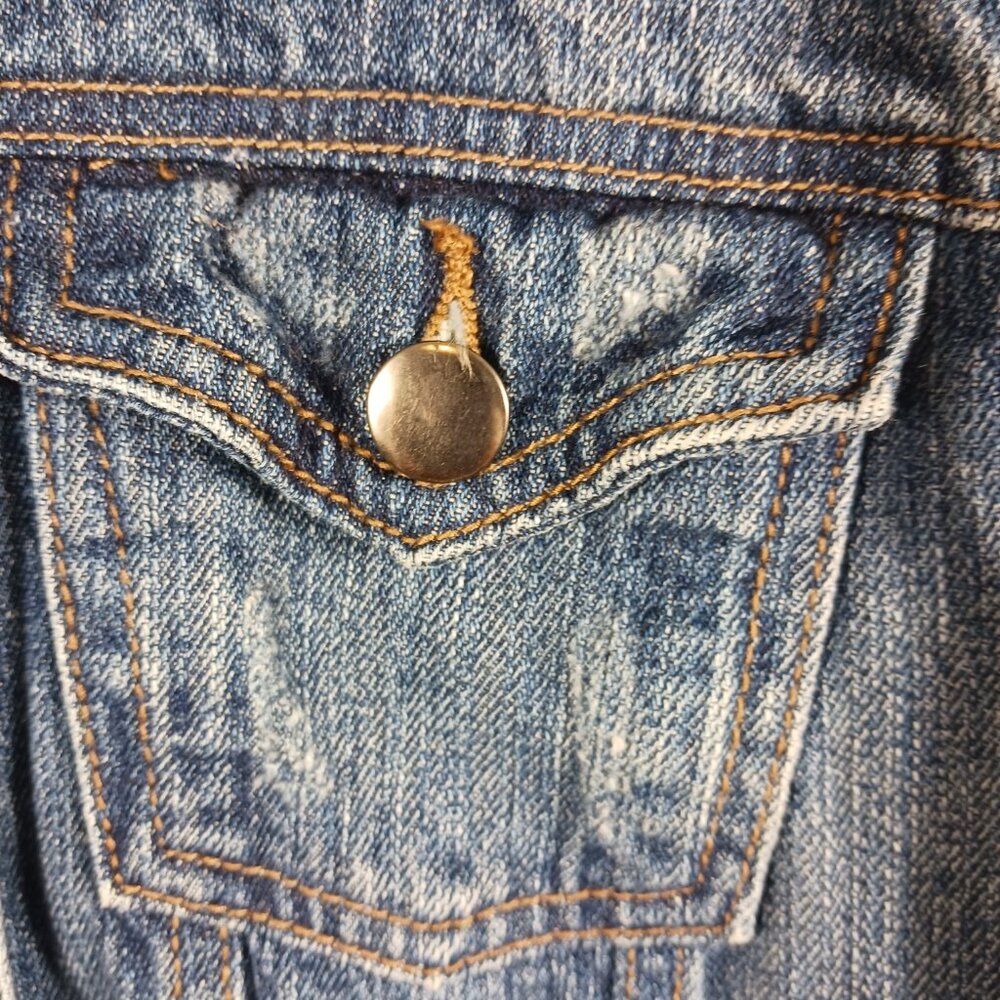 Denim Vest by Forever 21 Distressed Style Size Medium, Coastal Cowgirl, Western - Picture 8 of 16
